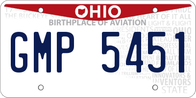OH license plate GMP5451