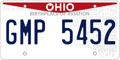 OH license plate GMP5452