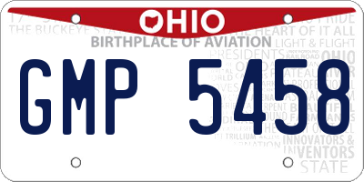 OH license plate GMP5458