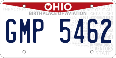 OH license plate GMP5462