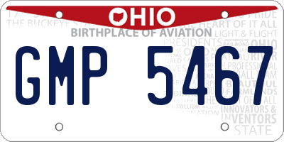 OH license plate GMP5467