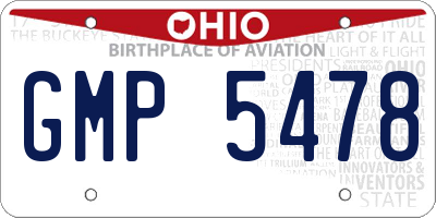 OH license plate GMP5478