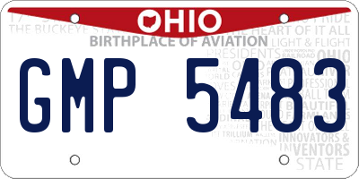 OH license plate GMP5483