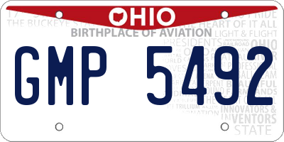 OH license plate GMP5492