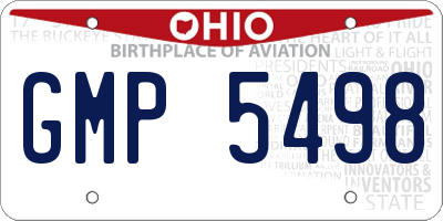 OH license plate GMP5498