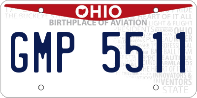 OH license plate GMP5511