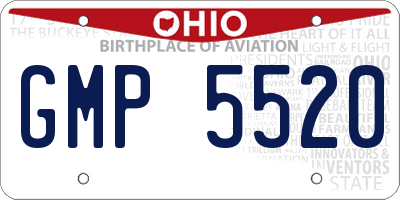 OH license plate GMP5520