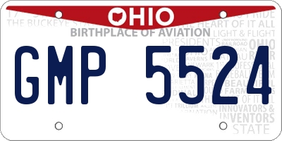 OH license plate GMP5524