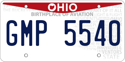 OH license plate GMP5540
