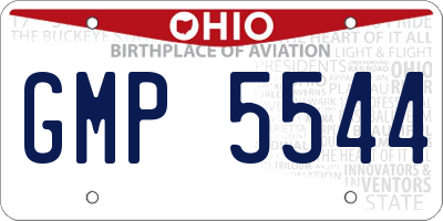 OH license plate GMP5544
