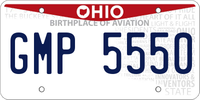 OH license plate GMP5550