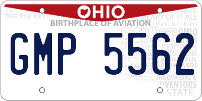 OH license plate GMP5562