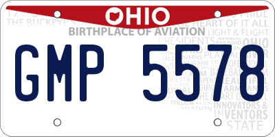 OH license plate GMP5578