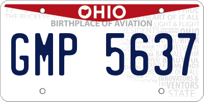 OH license plate GMP5637