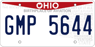 OH license plate GMP5644