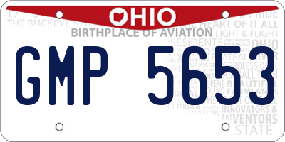 OH license plate GMP5653