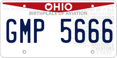 OH license plate GMP5666