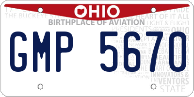 OH license plate GMP5670