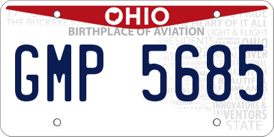 OH license plate GMP5685