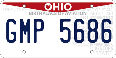 OH license plate GMP5686