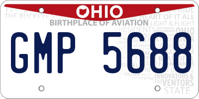 OH license plate GMP5688