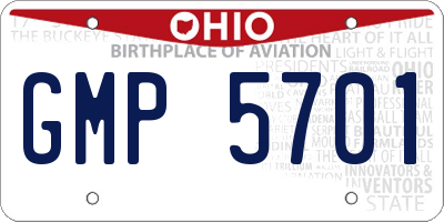 OH license plate GMP5701