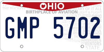 OH license plate GMP5702