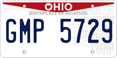 OH license plate GMP5729