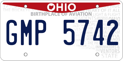 OH license plate GMP5742