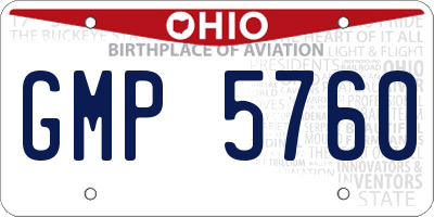 OH license plate GMP5760