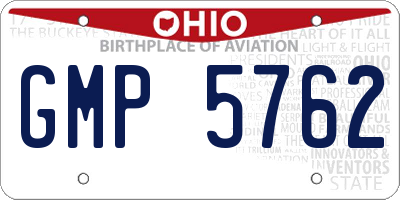 OH license plate GMP5762