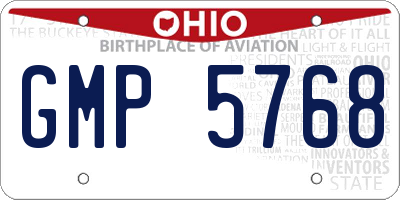OH license plate GMP5768