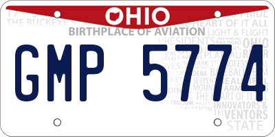 OH license plate GMP5774