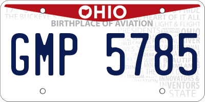 OH license plate GMP5785