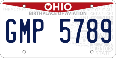 OH license plate GMP5789