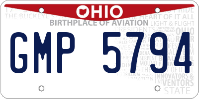 OH license plate GMP5794