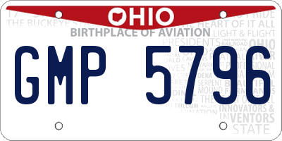 OH license plate GMP5796