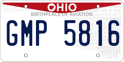 OH license plate GMP5816
