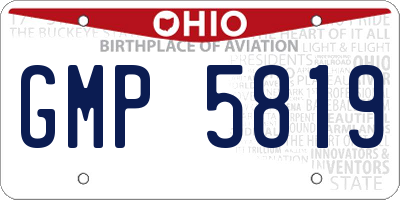 OH license plate GMP5819
