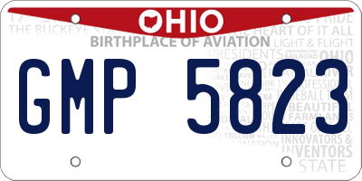 OH license plate GMP5823