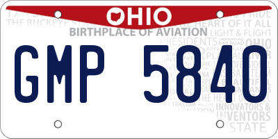 OH license plate GMP5840