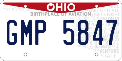 OH license plate GMP5847