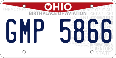 OH license plate GMP5866