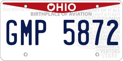 OH license plate GMP5872