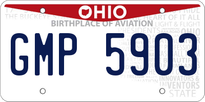OH license plate GMP5903