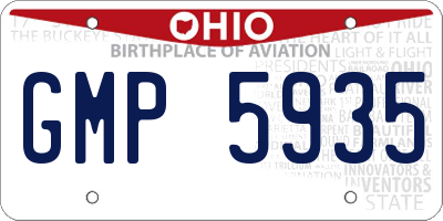 OH license plate GMP5935