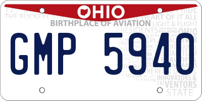 OH license plate GMP5940