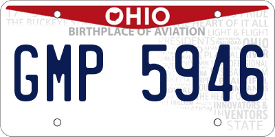 OH license plate GMP5946