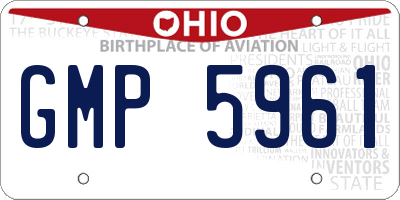 OH license plate GMP5961