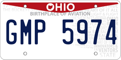 OH license plate GMP5974
